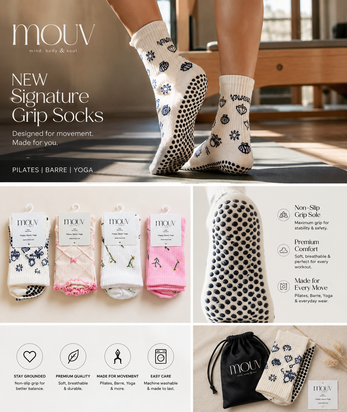 Mouv Grip Socks Signature Style
