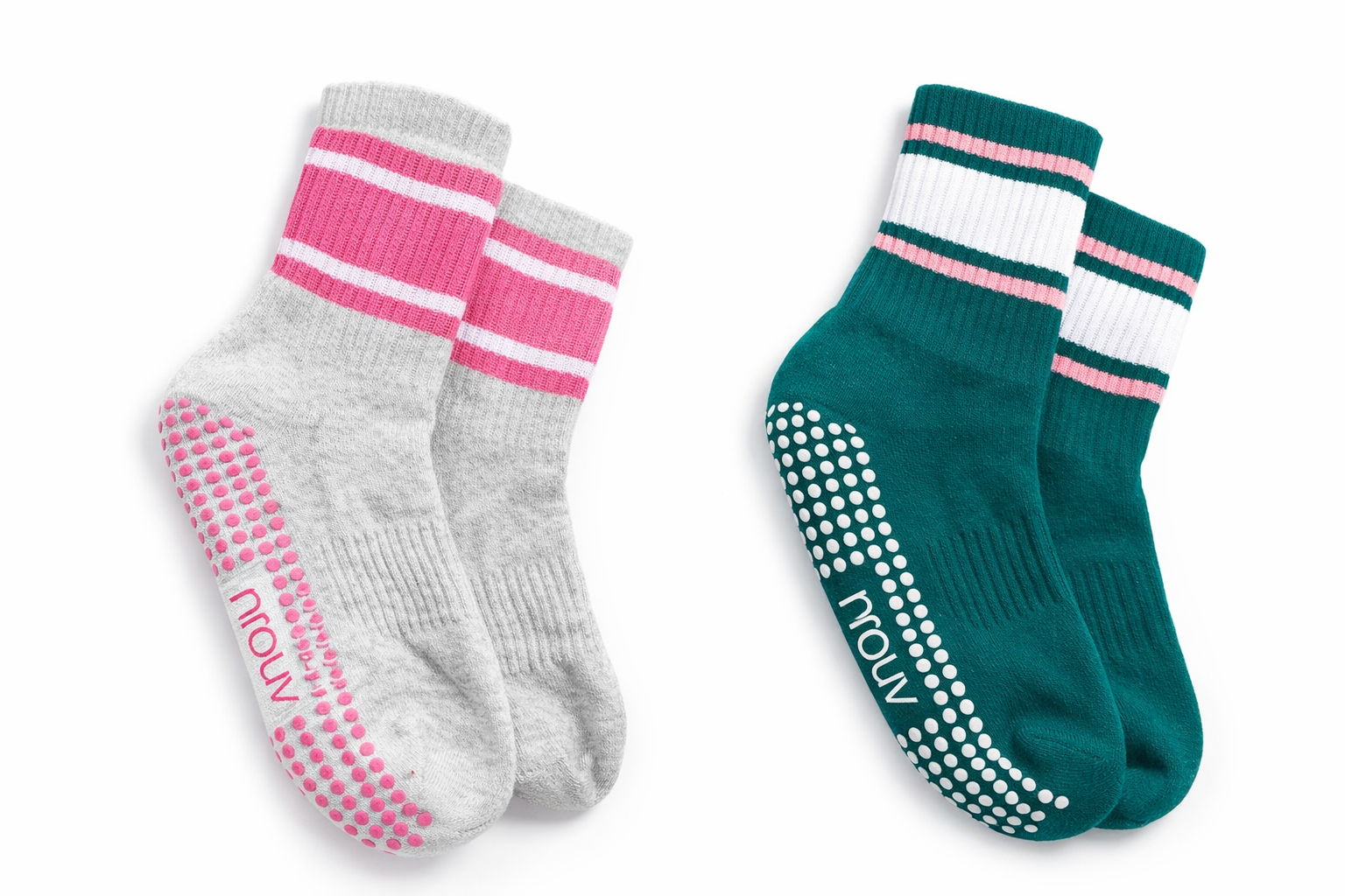 Mouv Short Grip Socks With Lines