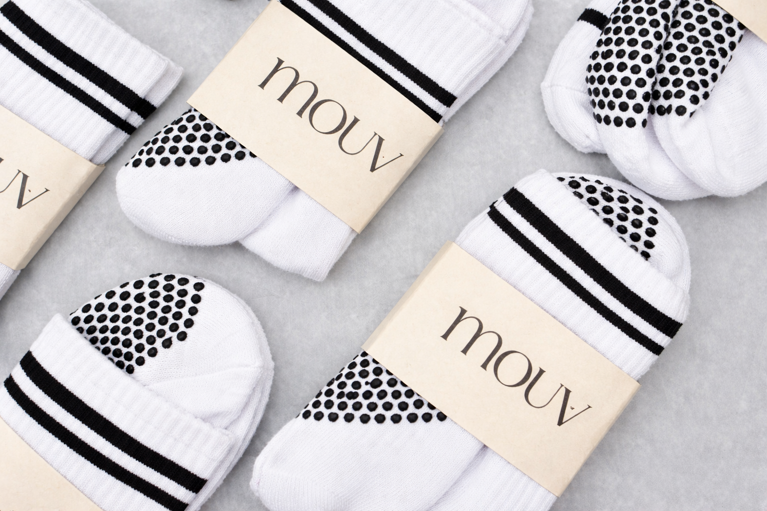 Mouv Grip Socks White